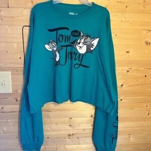 Tom and Jerry Long Sleeve Cropped Top Size 3XL NWOT